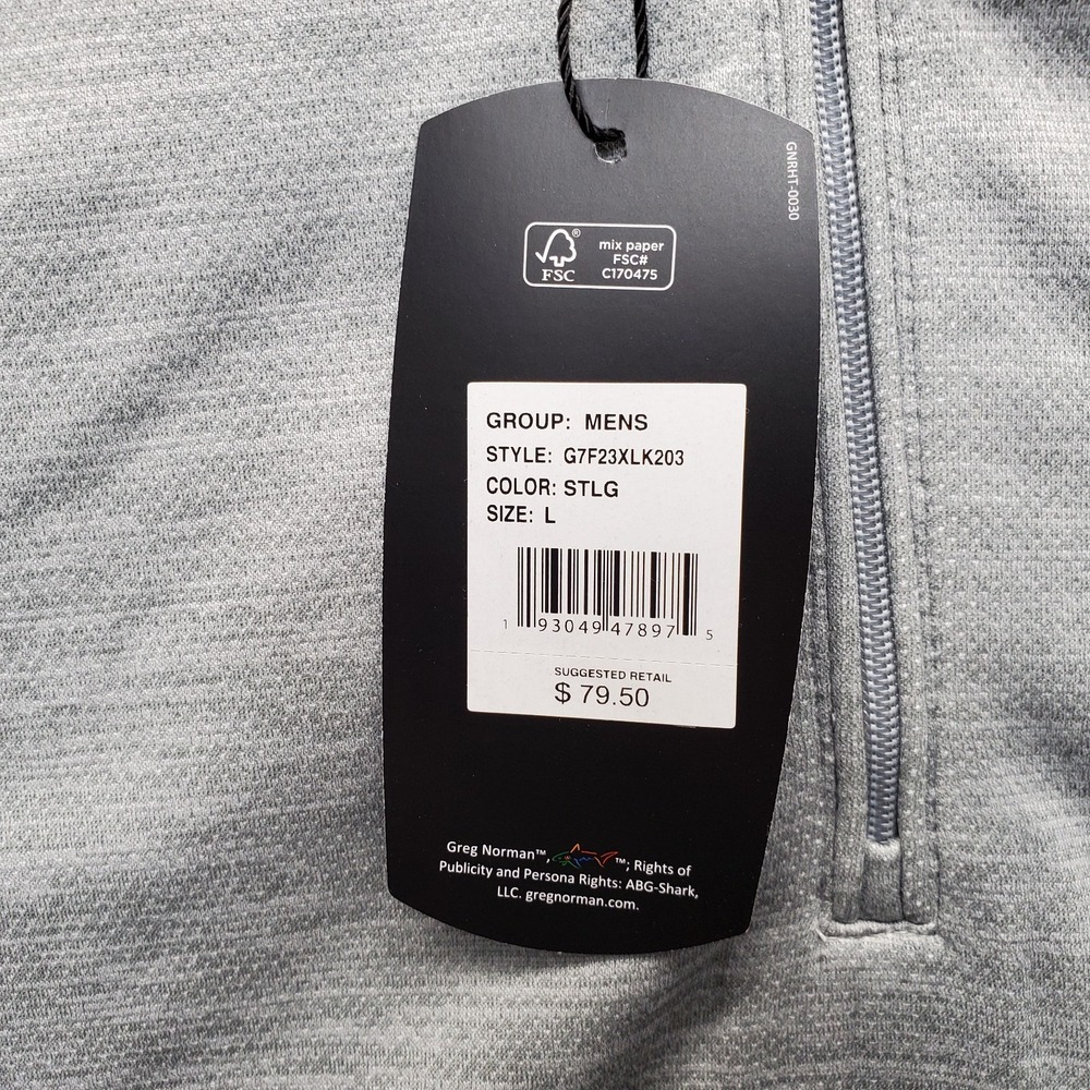 Greg Norman Golf 1/4 Zip Pullover Men Large Gray Performance Stretch G7F23XLK203 - Picture 8 of 9